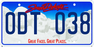 SD license plate 0DTO38