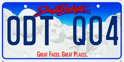 SD license plate 0DTQ04