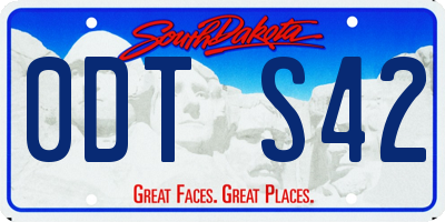 SD license plate 0DTS42