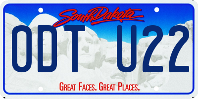 SD license plate 0DTU22