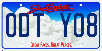 SD license plate 0DTY08