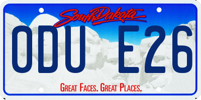 SD license plate 0DUE26