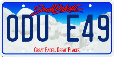 SD license plate 0DUE49