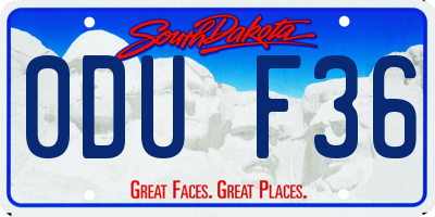 SD license plate 0DUF36