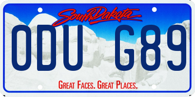 SD license plate 0DUG89
