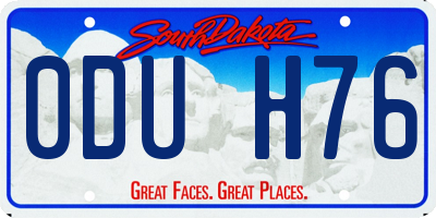 SD license plate 0DUH76