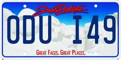 SD license plate 0DUI49