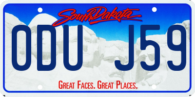 SD license plate 0DUJ59