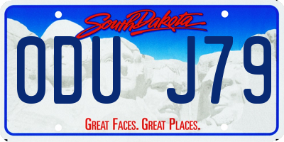 SD license plate 0DUJ79