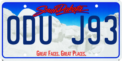 SD license plate 0DUJ93