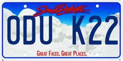 SD license plate 0DUK22