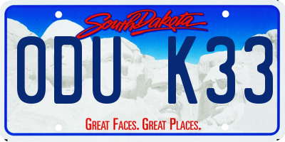 SD license plate 0DUK33