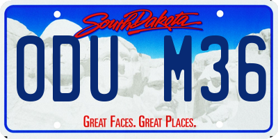 SD license plate 0DUM36