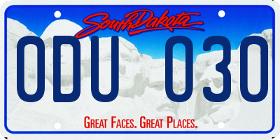 SD license plate 0DUO30