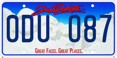 SD license plate 0DUO87
