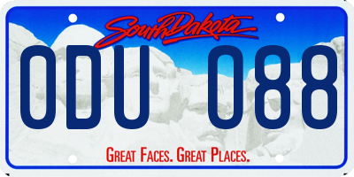 SD license plate 0DUO88