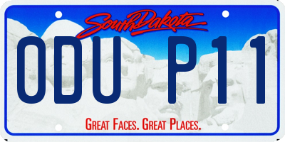 SD license plate 0DUP11
