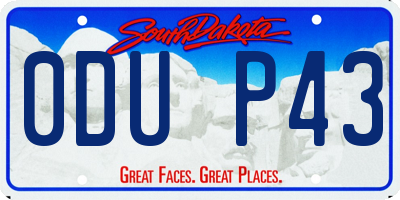 SD license plate 0DUP43