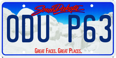 SD license plate 0DUP63