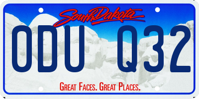 SD license plate 0DUQ32