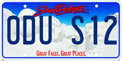 SD license plate 0DUS12