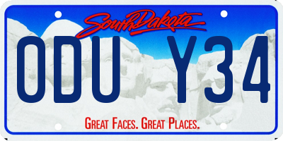 SD license plate 0DUY34