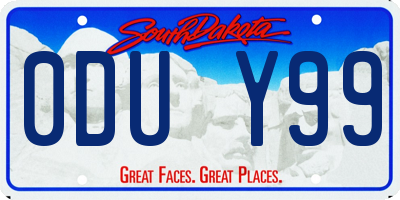 SD license plate 0DUY99