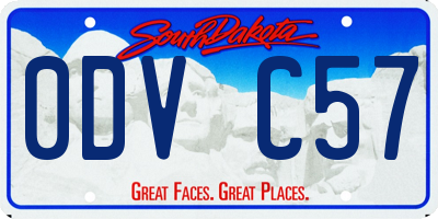 SD license plate 0DVC57