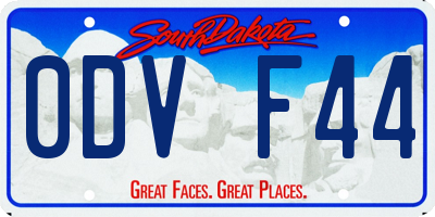 SD license plate 0DVF44