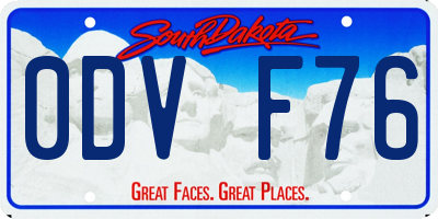 SD license plate 0DVF76