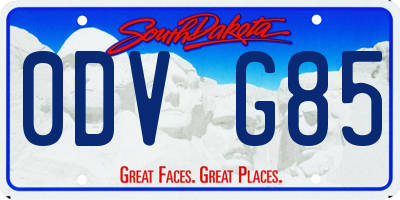 SD license plate 0DVG85