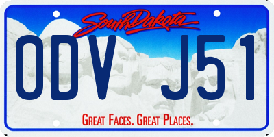 SD license plate 0DVJ51