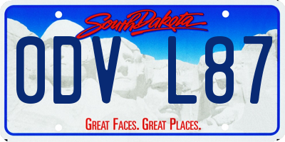SD license plate 0DVL87