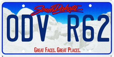 SD license plate 0DVR62