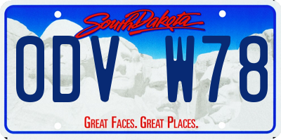 SD license plate 0DVW78
