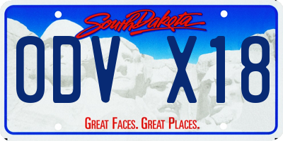 SD license plate 0DVX18