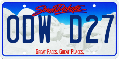 SD license plate 0DWD27