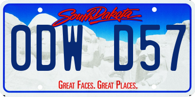 SD license plate 0DWD57