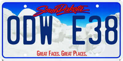 SD license plate 0DWE38