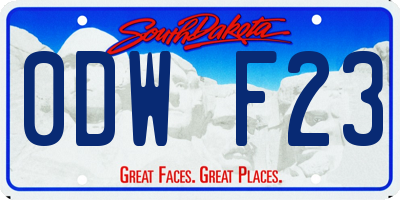 SD license plate 0DWF23