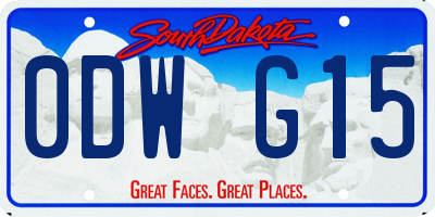 SD license plate 0DWG15