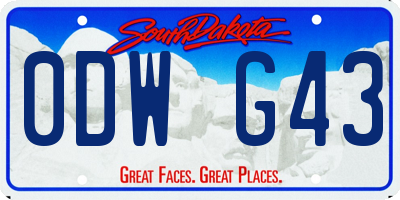 SD license plate 0DWG43