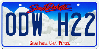 SD license plate 0DWH22