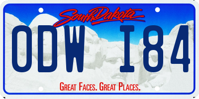 SD license plate 0DWI84