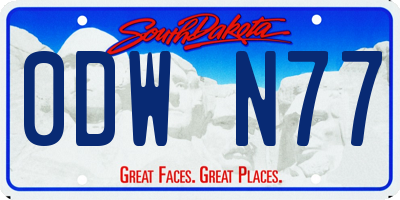 SD license plate 0DWN77