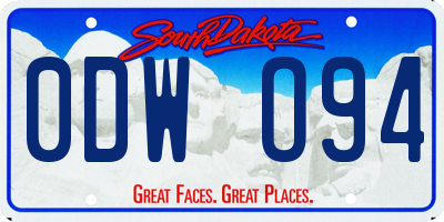 SD license plate 0DWO94