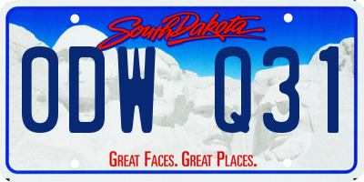 SD license plate 0DWQ31