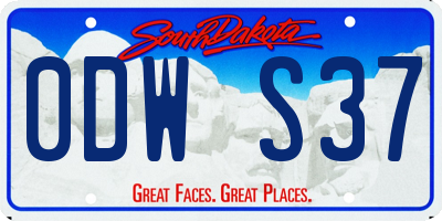 SD license plate 0DWS37