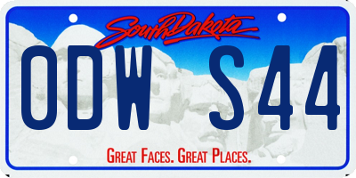 SD license plate 0DWS44