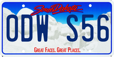 SD license plate 0DWS56